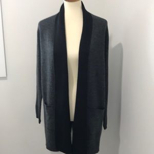 Adrienne Vittadini grey and black sweater coat
